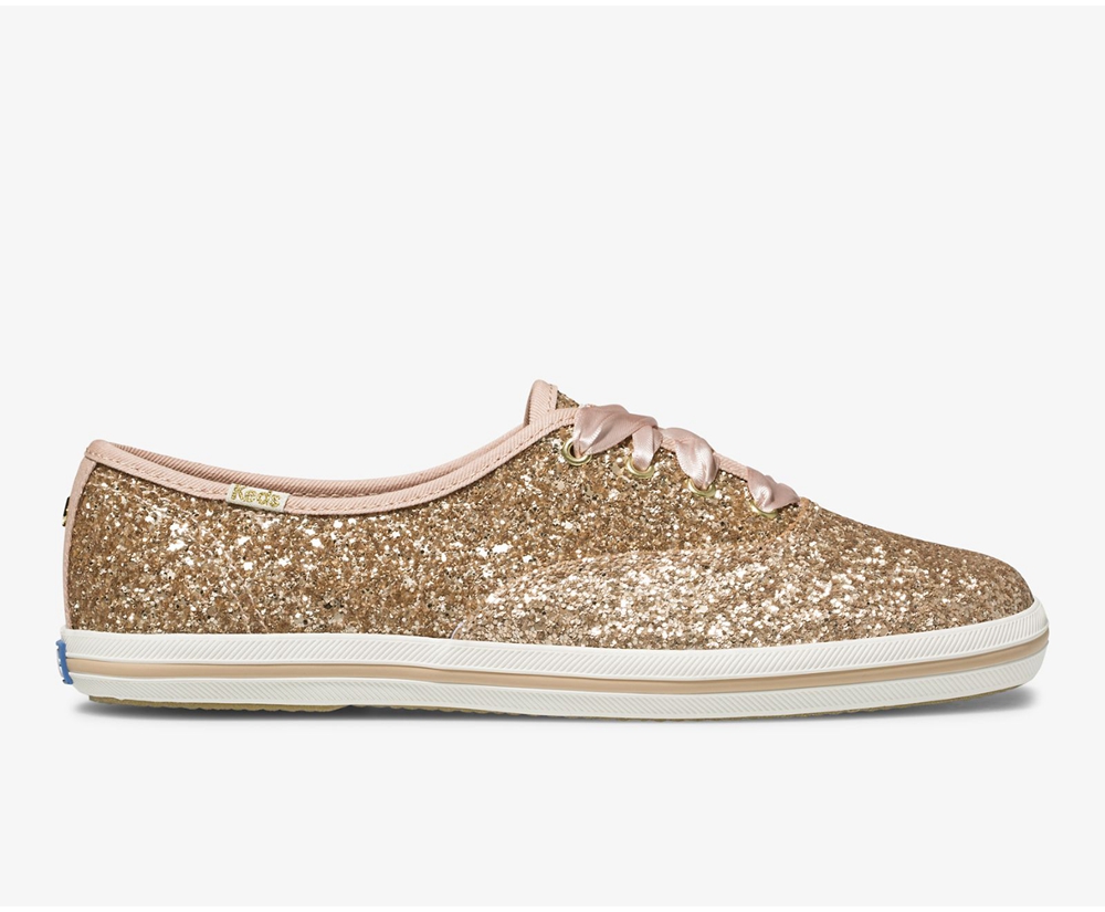 Tenis Keds Mujer Rosas Dorados - Kate Spade New York Champion Glitter - 2916-QLFHX